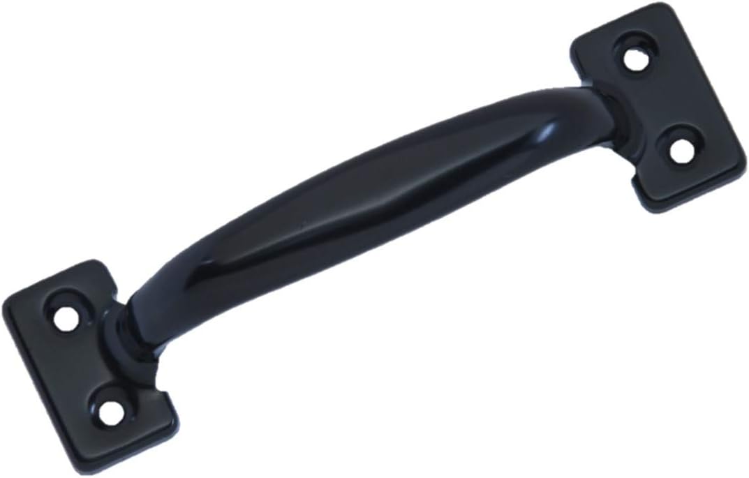 QCAA Door Pull, 6-1/2", Steel, Black Coated, 2 Pack, Made in Taiwan