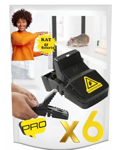 Piège à Souris (boîte de 6) Puissant et Efficace, Dératisation Rapide, Attrape Mulots, Tapette pour Mort Instantanée des Rongeurs, Interieur et Exterieur...