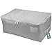 Thick Oxford Fabric Clothes Storage Bag, Folding Organizer Bag for Comforters, Blanket, Clothes Storage. Waterproof, Dustproof, Moistureproof with Zipper and Handles (Light Grey, L)