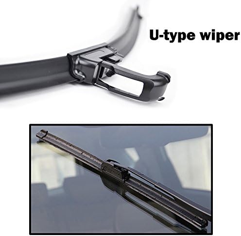 Close-up view of a U-type wiper blade connector, with the text 'U-type wiper' clearly visible.