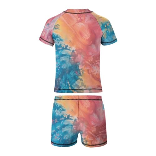 Tie Dye ArtChildren's Casual Swimsuit Set - Simple and Versatile8-10Y（130cm）3