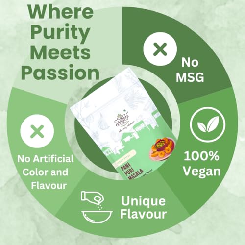 Image of Saatyaki Naturals PaniPuri Masala -250gm| Pure Authentic Indian spice blend for Tangy-Spicy Golgappa Pani Mix | Street-Style Flavour | No Preservatives | Ready to Mix | Natural Ingredients