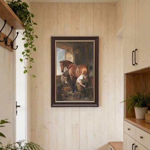 Impression toile Edwin Henry Landseer Shoeing 1844 de qualité premium - 6