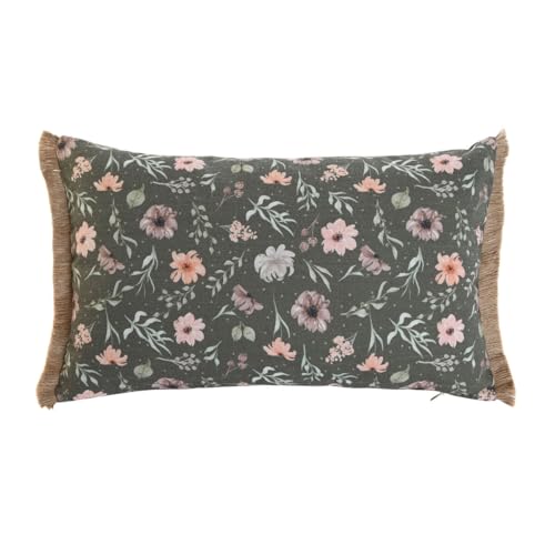 Coussin vert fleurs boho 50x5x30 cm pour décoration de canapé - 2