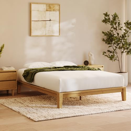 Nectar Bamboo Platform Bed Frame - Full - Natural - Floating...