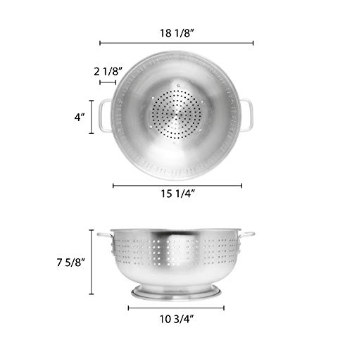 Thunder Group Aluminum Colander With Handle, 12-Quart #TOP1