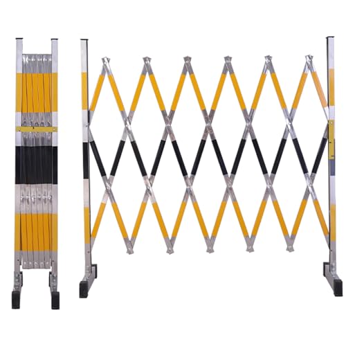 Barrière de circulation télescopique jaune robuste extensible de 119 à 348 cm - 3