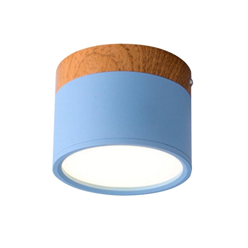 Sufitowa oprawa oświetleniowa Macaron Downlight, montaż natynkowy, oświetlenie sufitowe LED w kształcie cylindra do salonu, przedpokoju, kuchni, jadalni, holu, 6000K(Blue)