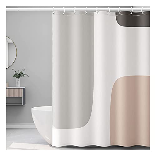 Rideau de douche multicolore sans perçage avec crochets pour baignoire