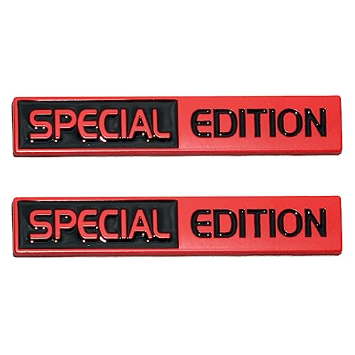Image of 2Pc Special Edition Emblem 3D Fender Badge Car Truck Sticker Decal Fit for Universal Car Truck SUV (Black Red)