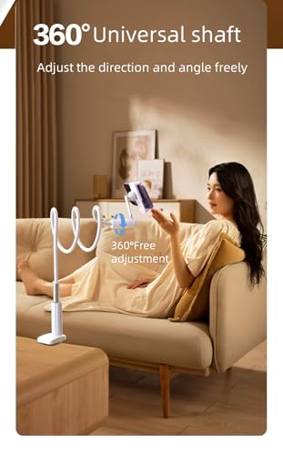 Soporte de móvil para cama de 110 cm con brazo articulado flexible para iPhone 16 y smartphones 5