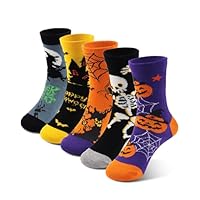 COTTON DAY Kids Boys Fun Novelty Socks Colorful Pattern Design 6-8 Years Halloween Size M