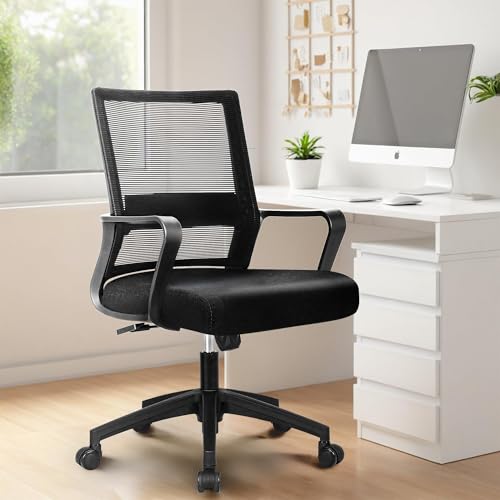 Future Warrior Chaise de Bureau Ergonomique, Support Lombaire - Fauteuil de Bureau réglable en Hauteur - Chaise pivotante - Chaise en Maille (Noir - Premium)