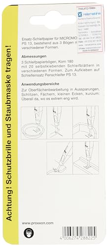 Proxxon 28822 Ersatz Schleifpapier für PS12 / PS13 Korn 180 3 Bögen/Packung Silizium-Karbid selbstklebend