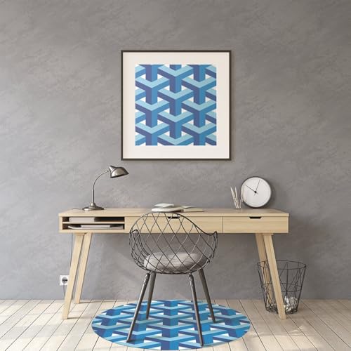 Tapis pour protection ø100 cm antidérapant avec graphismes 3D modernes - 4