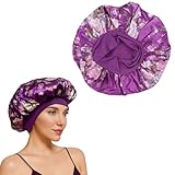 【FONCTIONNALITÉ PRATIQUE】Bonnet de sommeil réversible – un côté avec un motif coloré, l’autre uni. Protège efficacement les cheveux contre la friction et la sécheresse, et évite les nœuds pendant la nuit.