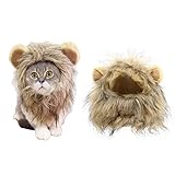 Lion Mane Costume Wig for Cats & Small Dogs, Fancy Cat Lion Cosplay Hat in Halloween Xmas Clothes Dr