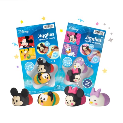 JA-RU Mochi Squishys Toys Mini Squishies Disney Squishies Party Favors for Kids Adults Stress Relief Toy Treasure Box Prize, Classroom Prizes Easter Egg. 7826-2AB (2 Packs (Mickey))