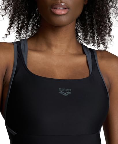 ARENA Feel Women's Swimsuit Solid Hi-Power Back Wide Straps Quick Dry Pool Beach Ladies Bathing Suit Comfortable Swimwear3