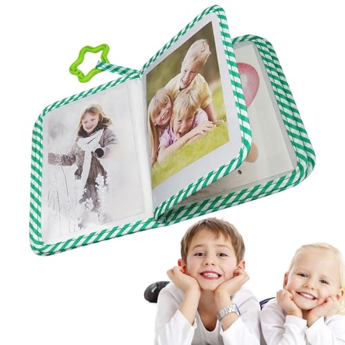 Álbum de fotos de bebé – Recuerdo de tela suave, libro de recuerdos, coleccionista de primer año, libro de fotos seguro para niños, no tóxico, regalo cordial para padres recién nacidos, papá, madre, F