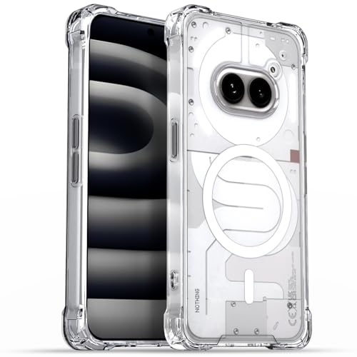 Image of Amazon Basics Back Cover for Nothing Phone 2A / Nothing Phone 2A Plus Mag-Safe Shockproof PC + TPU Protective Case Magnetic Support Bumper Case (Transparent Mag-Safe)