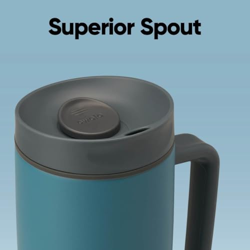 Image of Owala SmoothSip Slider Stainless Steel Insulated Travel Mug with handle, 100% Leak Proof, For Hot and Cold Drinks, Travel Friendly with Sliding Lock Lid, 24 oz, BPA Free, Leak Proof, High Dive