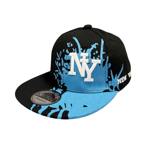 J26 Casquette de baseball américaine pour enfant - Casquette de baseball - Pour enfant, NY Splash Bleu, taille unique