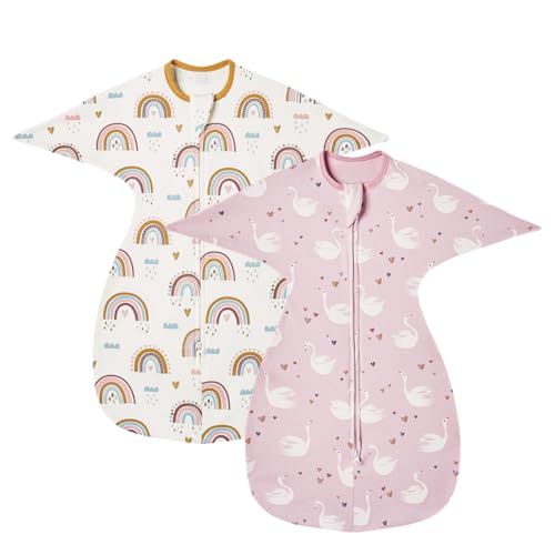 Image of insular Baby Transition Swaddle with Zipper (Swan&Rainbow, Medium (3-6 Month))