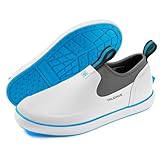 Trudave Deck Boots for Men, Waterproof Insulated Reliable Rain Boots Men, 3mm Neoprene Anti-Slip Mud Boots with High-Traction for Walking Work Fishing Gardening, Size 6-13 White