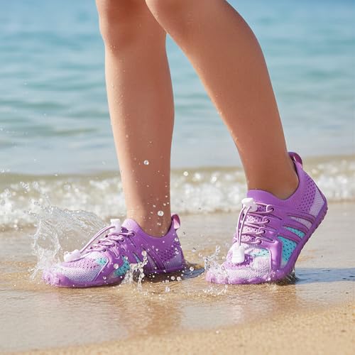 Image of Stelle Water Shoes for Kids Adjustable Laces | Quick Dry Barefoot Non-Slip Shoes with a Roomy Toe Box for Boys and Girls,Beach,Hiking,Toddler to Big Kid