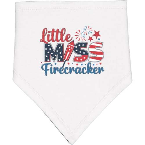 inktastic Little Miss Firecracker Baby Bandana Bib