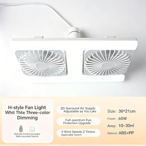Ventiladors de techos con luzs y enchufe modernos con tres velocidades de ventilación azul 4