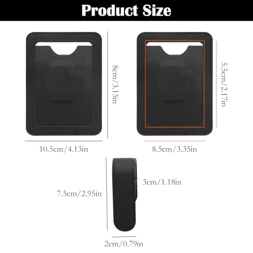 Image of 2Pcs Car Picture Frame Visor Clip, Leather Holder Personalized Display Magnetic Photo Frame Vertical Horizontal Fit 2.17 inchx3.35 inch Photo Car Accessories Gifts