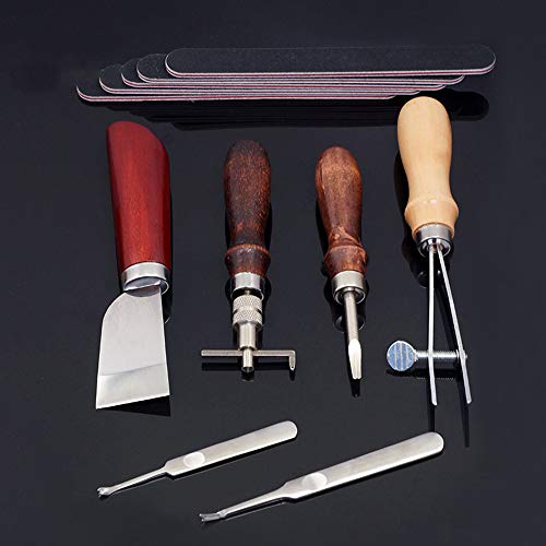 Kit de ferramentas de couro, KKcare Conjunto de ferramentas de costura e artesanato de couro 18 unid