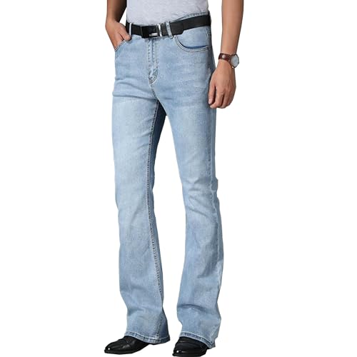 Men's Bell Bottom Jeans Slim Fit Vintage Flared Denim Pants Regular Baggy Wide Leg Rise Slim Leg Jeans