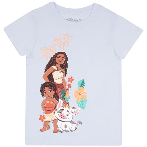 Image of Disney Moana and Friends Girl's Graphic Print T-Shirt 2-Pack - Short Sleeve Tee Bundle for Kids