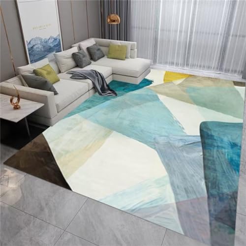 Tapis grande taille bleu pour chambre enfants facile à laver