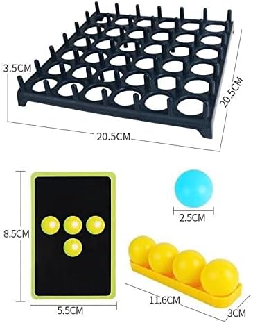 Sharksfin Bounce Off Game Christmas Toys, Ping Pong Challenge Game, Family Bouncing Balls Board Game With Pattern Challenge with 16 Balls and 9 Challenge Cards for Party 2-4 Palyers Game