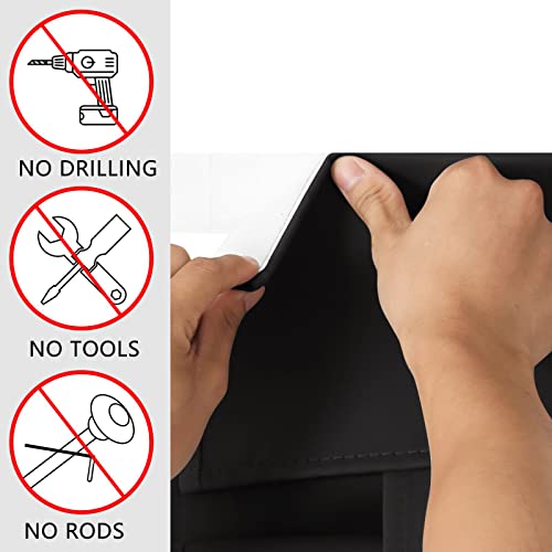 Wdfour Soft Blackout Silk Look Satin Door Curtains, Elegance French Door Curtains For Privacy, Easy Installed Door Panels, Room Darkening Door Window Curtains (Black, 8"*36", 1 Panel) #TOP2