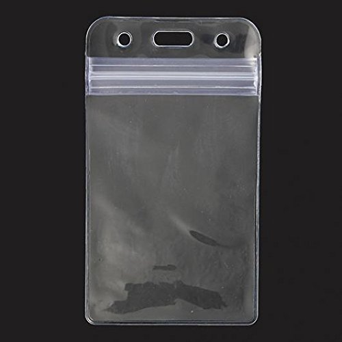 giveyoulucky Porta-crachá transparente de plástico de vinil transparente com zíper 10 peças