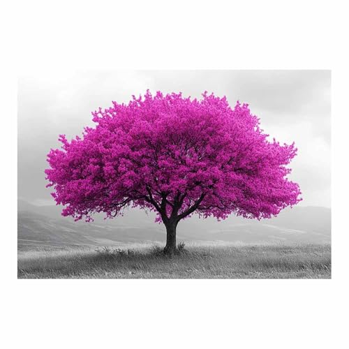 IHAYATE Tree of Life Canvas Picture Poster Picture Christmas Home Decor for Living Room Bedroom Nature(Purple 105)-30x45cm(12x18in) Unframed