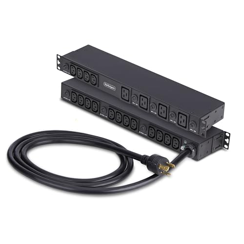 StarTech.com 2030B8H-RACK-PDU-IC PDU de montaje en rack 1U con 20 tomas, C13 y C19, 30A 240V, TAA miniatura 1