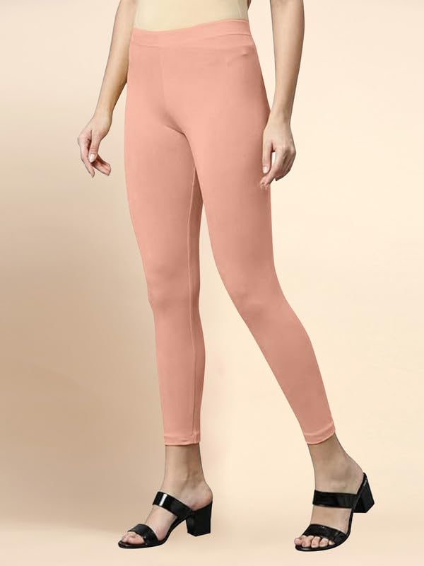 Image of TRENDMALLS Women's Microfiber Elastane Stretch Soft Cropped Leggings with Ultrasoft Waistband for Women