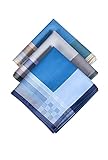 SrffbreMeOly Mens 100% Soft Cotton Handkerchiefs Plaid Hanky Pocket Square Hankies 3Pcs