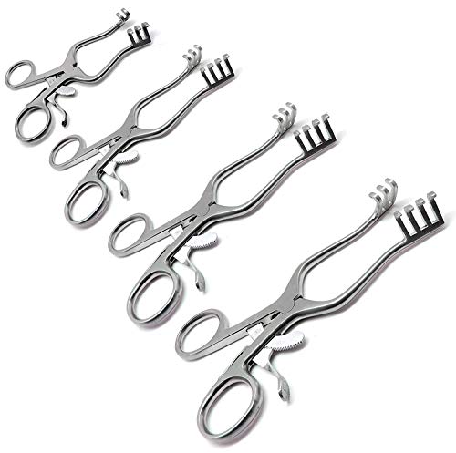 4 Pcs Weitlaner Retractors 4.5", 5.5", 6.5", 7" Blunt 3X4 Prong Surgical Veterinary Stainless Steel Instruments #TOP30