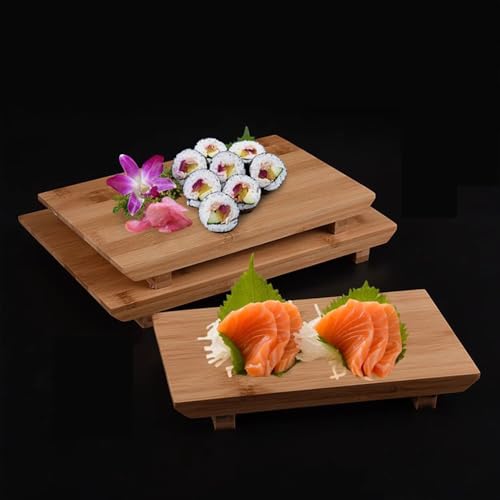 Plato de Bambú Grande para Servir Sushi y Sashimi miniatura 7