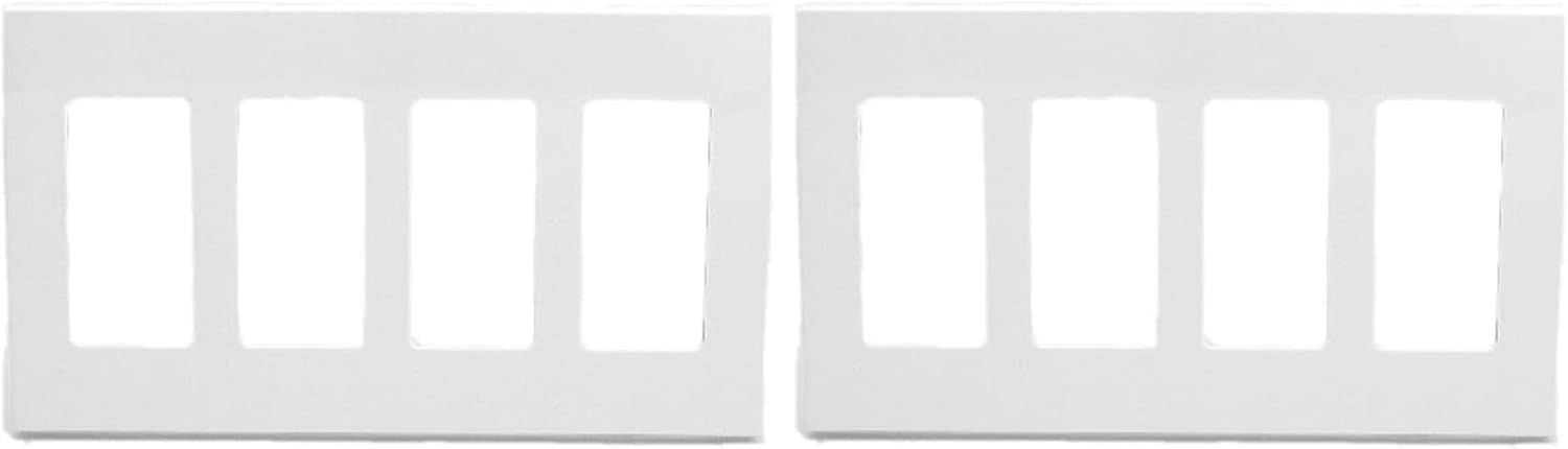 Leviton 4-Gang Decora Plus Wallplate Screwless Snap-On Mount, 80312-SW, White image 2