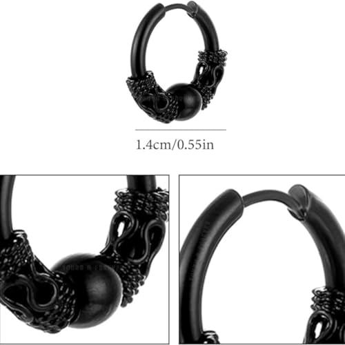 Image of Young & Forever Gift Stainless Steel Hoop Stud Earrings for Men and Boys
