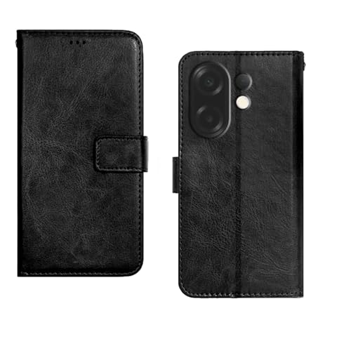 Image of amazon basics Vivo X200T 5G Flip Cover | Card Pockets Wallet & Stand | Flip Cover for Vivo X200T 5G (Black)