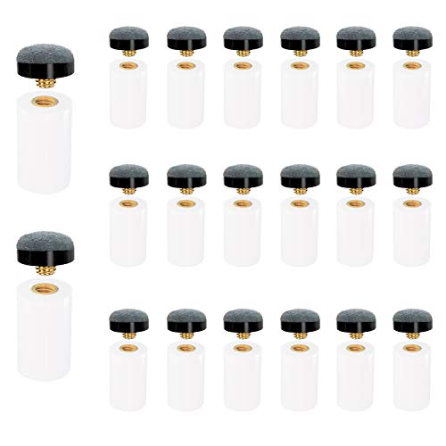Winorda 40 Pieces 13mm Cue Tips Pool Billiard Cue Tips Screw-on Tips Replacement with White Pool Cue Stick Ferrules for Snooker